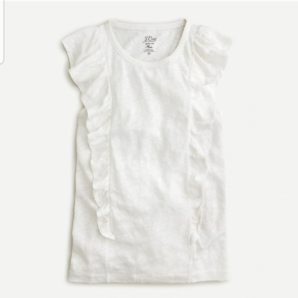 NWT J Crew Ruffle Tank in Linen -XS
